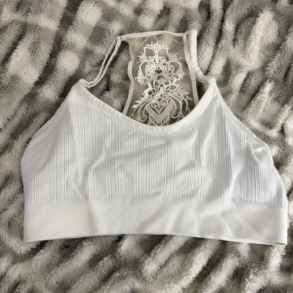 White Lace Back Bralette